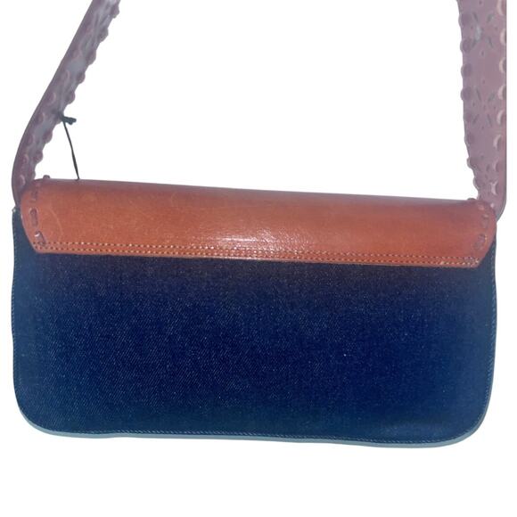 NWT Sopressa Denim & Brown Leather Handle Bag – 11"x6" - Picture 4 of 7